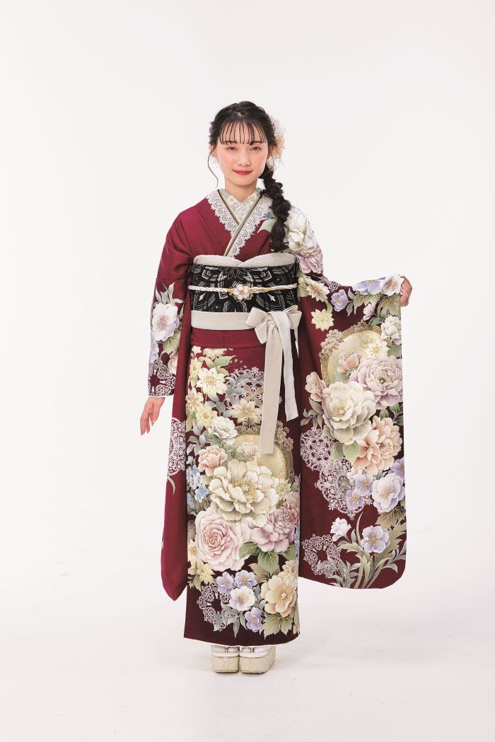 豪華　振袖フルセット　新品長襦袢　オフホワイト　❤︎キラキラレインボー❤︎ SOUBIEN 帯揚げ レース 着物 カジュアル 浴衣 オフホワイト